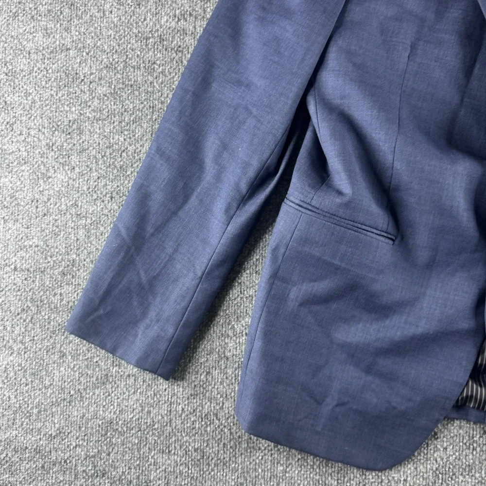 Banana Republic Blazer Mens 40R Blue Wool Stretch Suit Jacket 2 Button Business